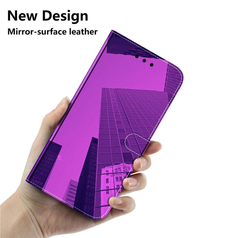 Capa Flip Para OnePlus 10 Pro 5G Capa De Espelho De Couro Sintético