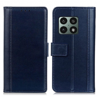 Capa Flip Para OnePlus 10 Pro 5G Versão Colorida Efeito Couro