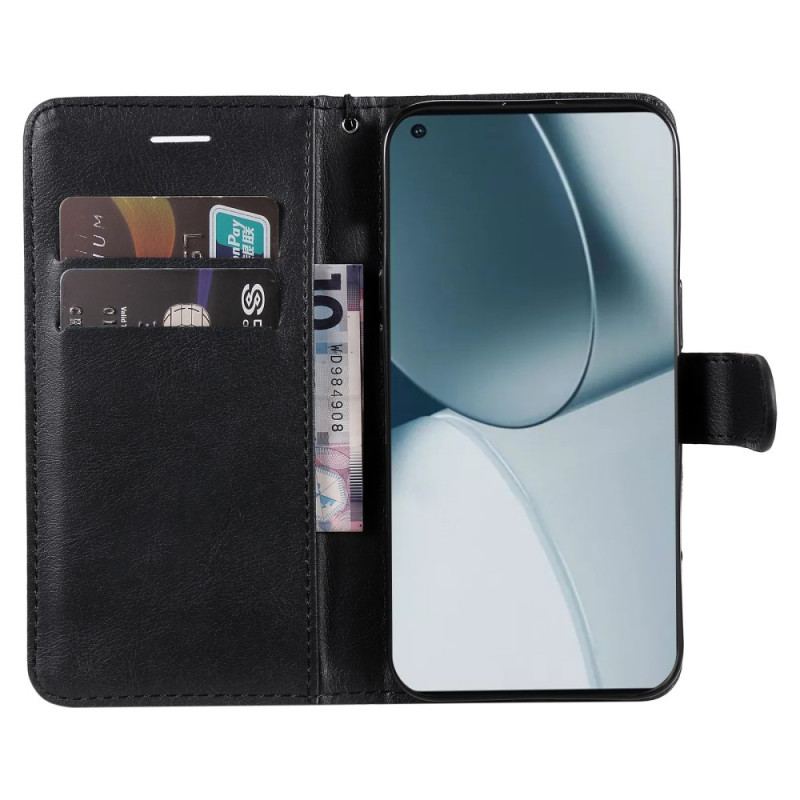 Capa Folio Para OnePlus 10 Pro 5G De Cordão Estilo De Couro Simples Com Tiras