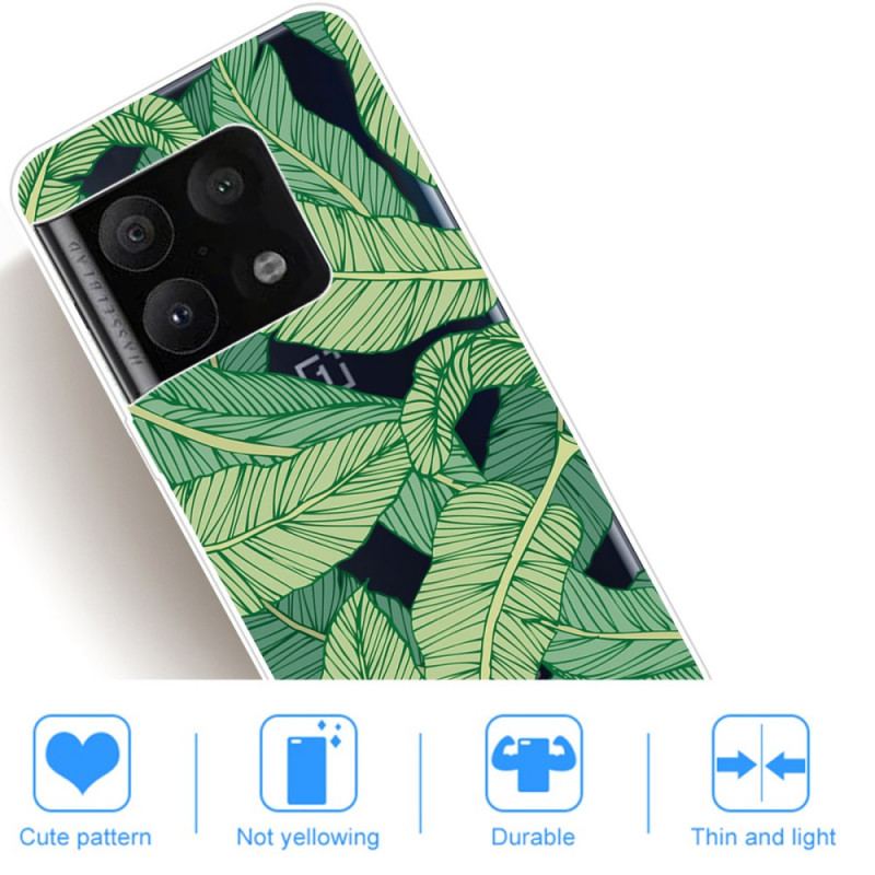 Capa Para OnePlus 10 Pro 5G Folhas De Gráficos Transparentes