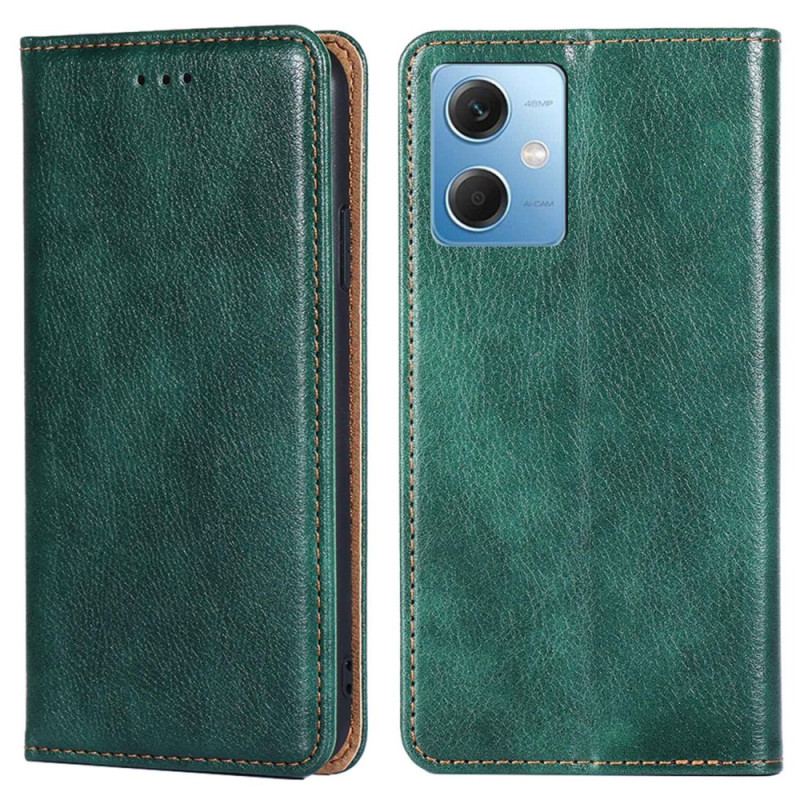 Capa De Celular Para Poco X5 5G Flip Costura De Couro Falso