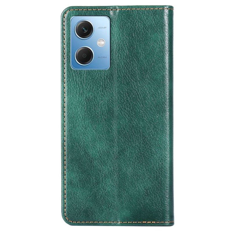 Capa De Celular Para Poco X5 5G Flip Costura De Couro Falso