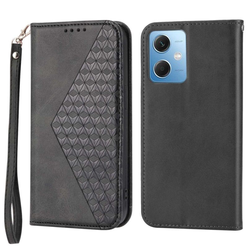 Capa De Celular Para Poco X5 5G Flip Estilo Couro Padrão 3d