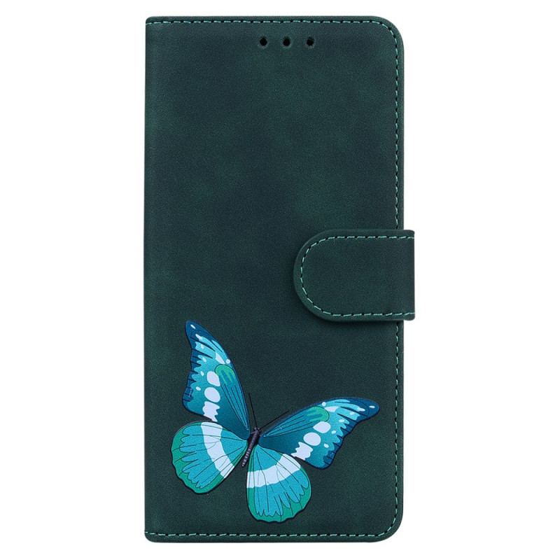 Capa De Couro Para Poco X5 5G Desenho De Borboleta