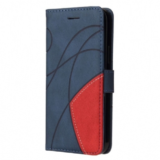 Capa Flip Para Poco X5 5G De Cordão Correia De Dois Tons