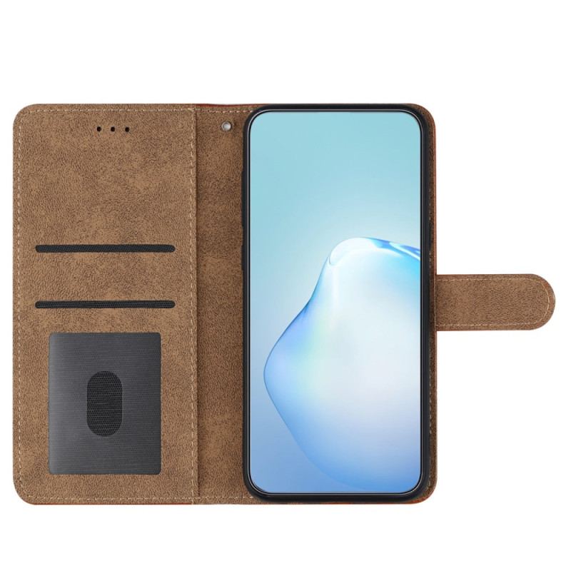 Capa Flip Para Poco X5 5G De Cordão Estilo De Couro Geométrico Com Tiras