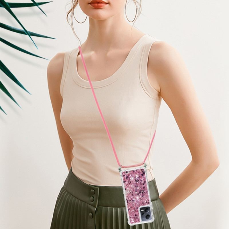 Capa Para Poco X5 5G De celular Com Cordão De Lantejoulas