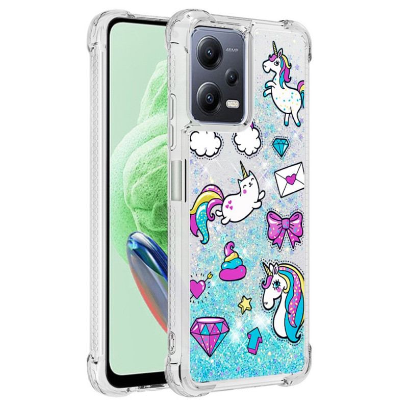 Capa Para Poco X5 5G Unicórnios Brilhantes