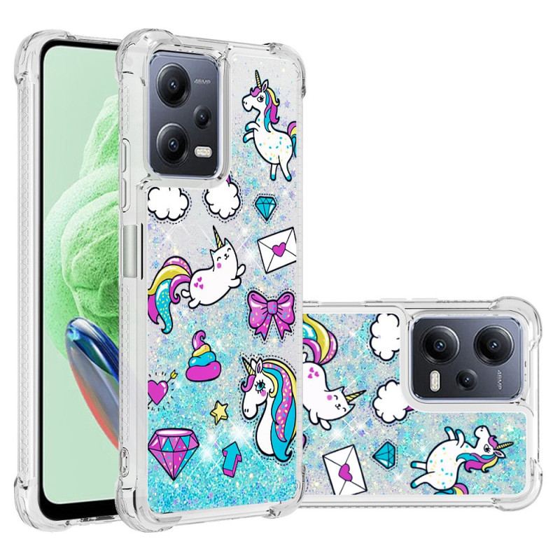 Capa Para Poco X5 5G Unicórnios Brilhantes