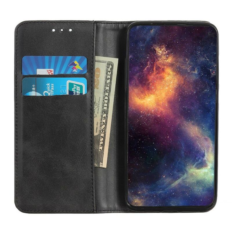 Capa De Celular Para Google Pixel 4A 5G Flip Couro Rachado Fosco