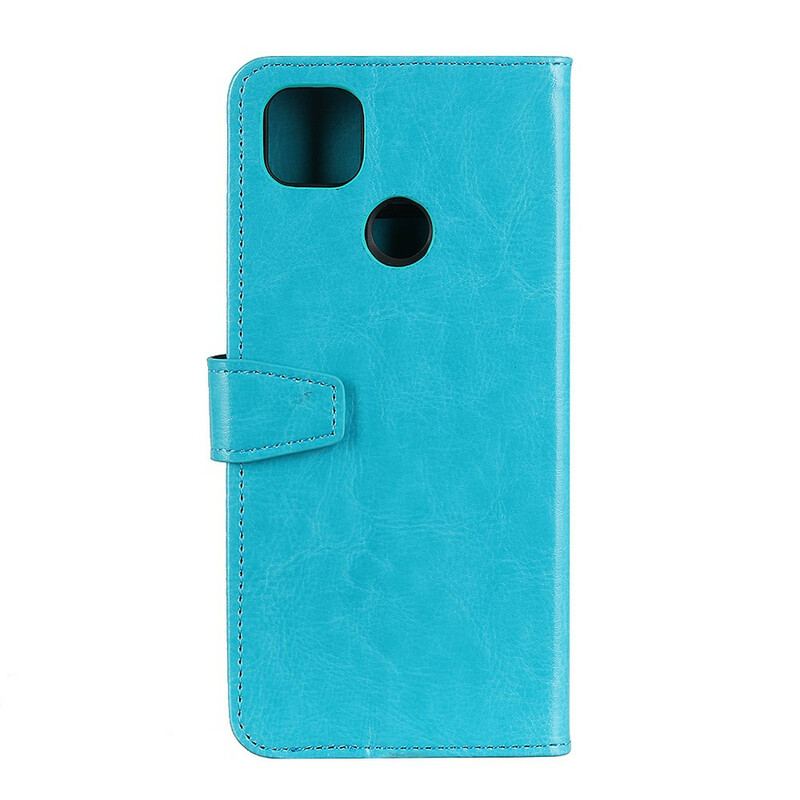 Capa De Couro Para Google Pixel 4A 5G Efeito Couro Brilhante Simples