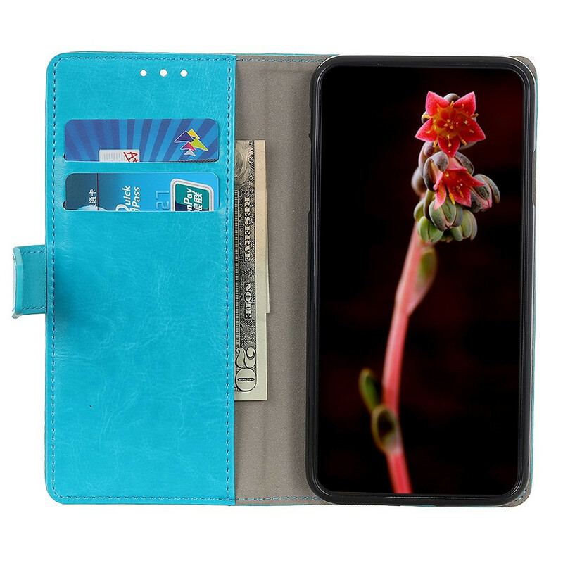 Capa De Couro Para Google Pixel 4A 5G Efeito Couro Brilhante Simples