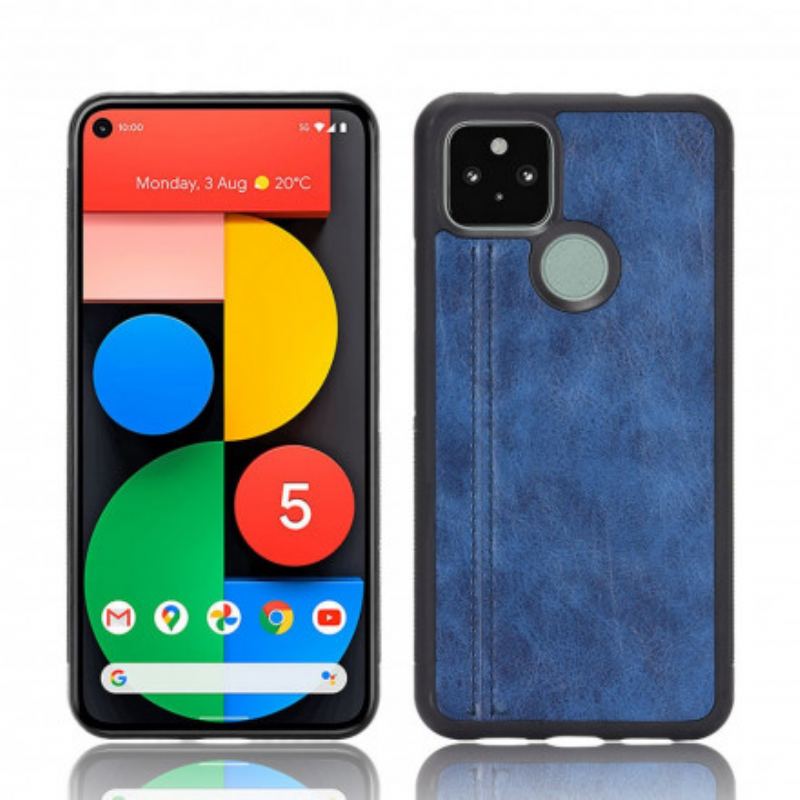 Capa Para Google Pixel 4A 5G Efeito Couro Couture