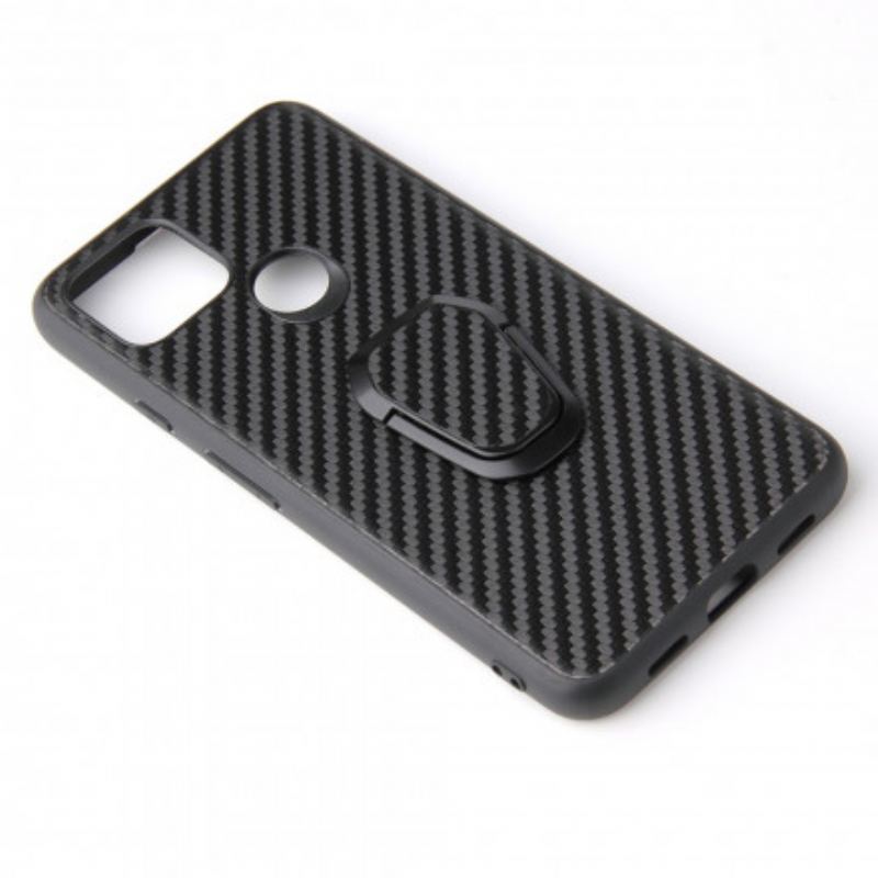 Capa Para Google Pixel 4A 5G Suporte De Anel De Fibra De Carbono