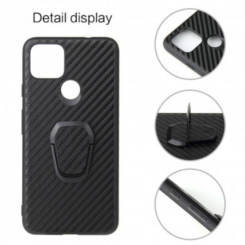 Capa Para Google Pixel 4A 5G Suporte De Anel De Fibra De Carbono