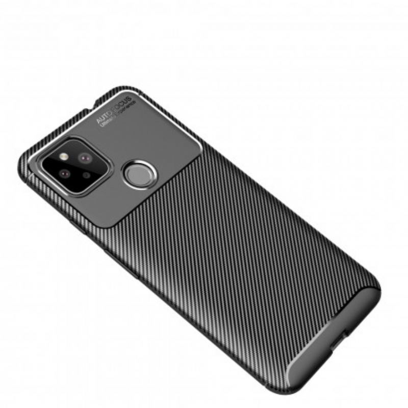 Capa Para Google Pixel 4A 5G Textura Flexível De Fibra De Carbono