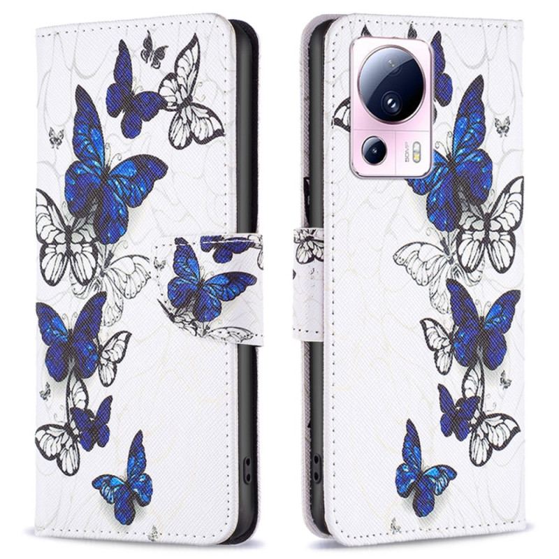 Capa Flip Para Xiaomi 13 Lite Borboletas Coloridas