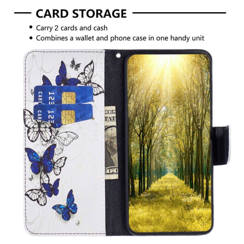 Capa Flip Para Xiaomi 13 Lite Borboletas Coloridas