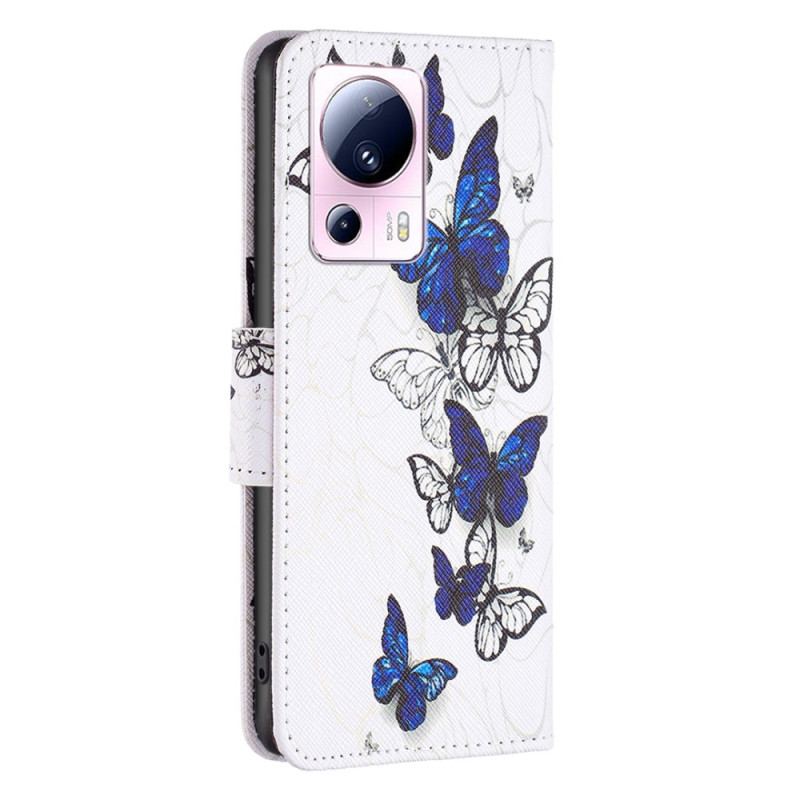 Capa Flip Para Xiaomi 13 Lite Borboletas Coloridas