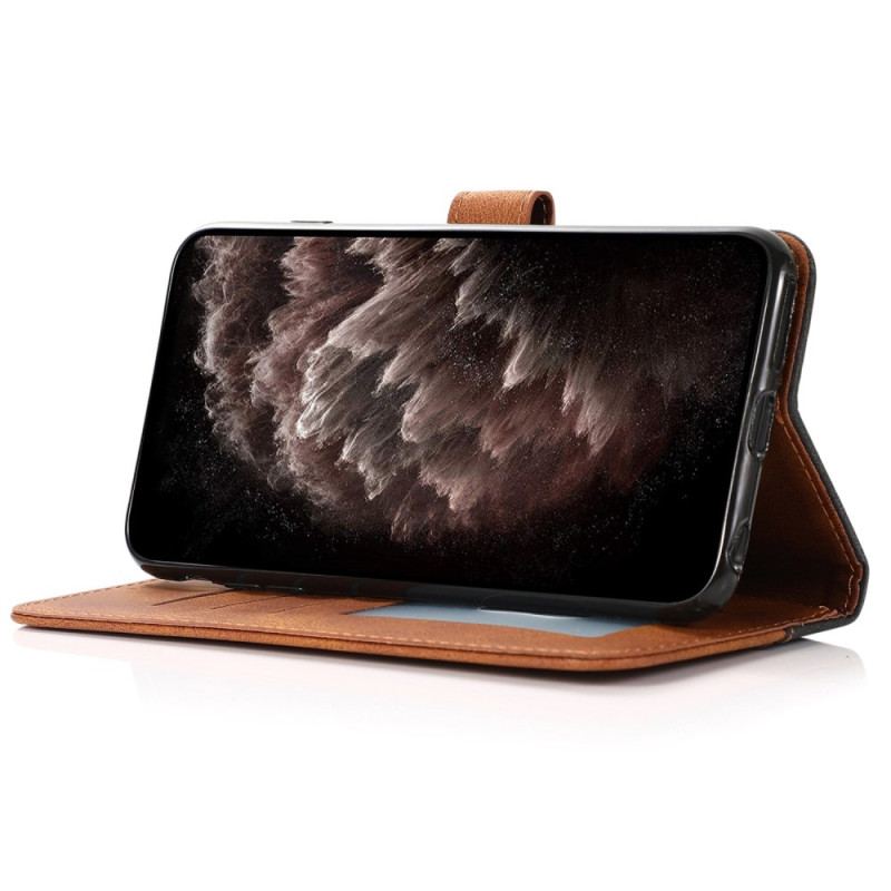 Capa Flip Para Xiaomi 13 Lite De Cordão Correia De Dois Tons