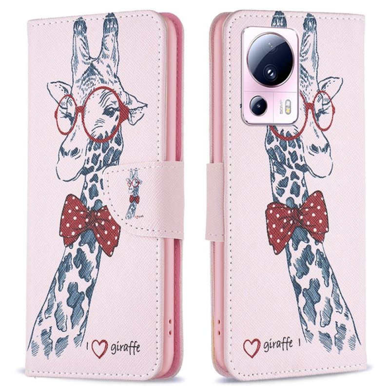 Capa Flip Para Xiaomi 13 Lite Girafa Inteligente