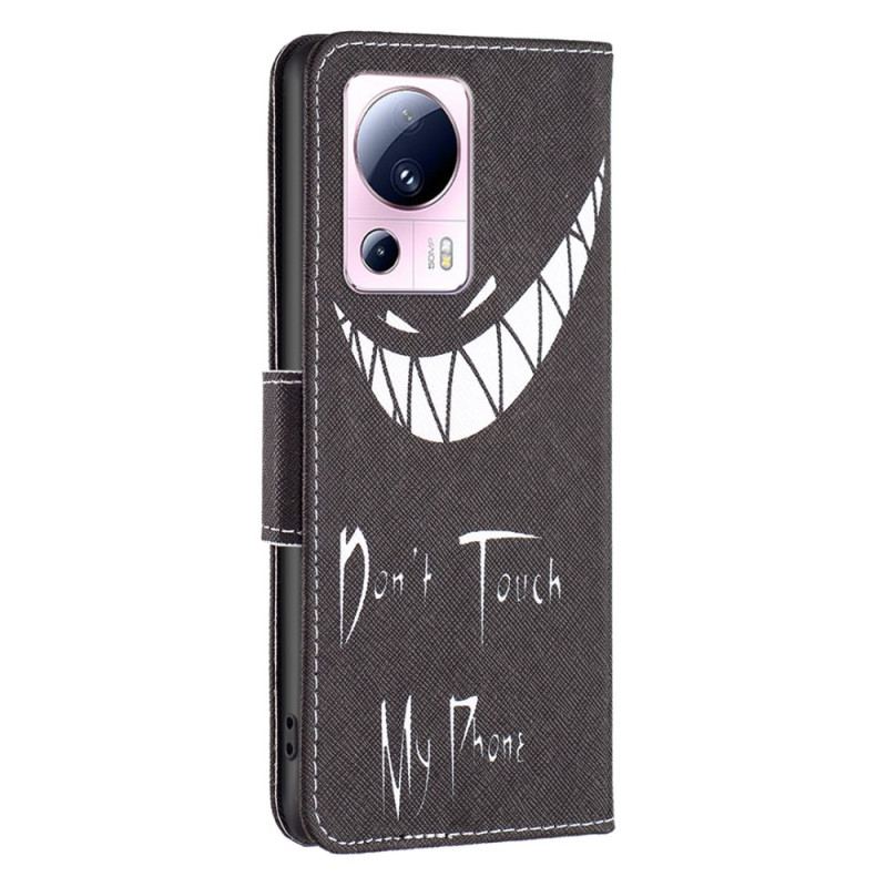 Capa Flip Para Xiaomi 13 Lite Não Toque No Meu Telefone