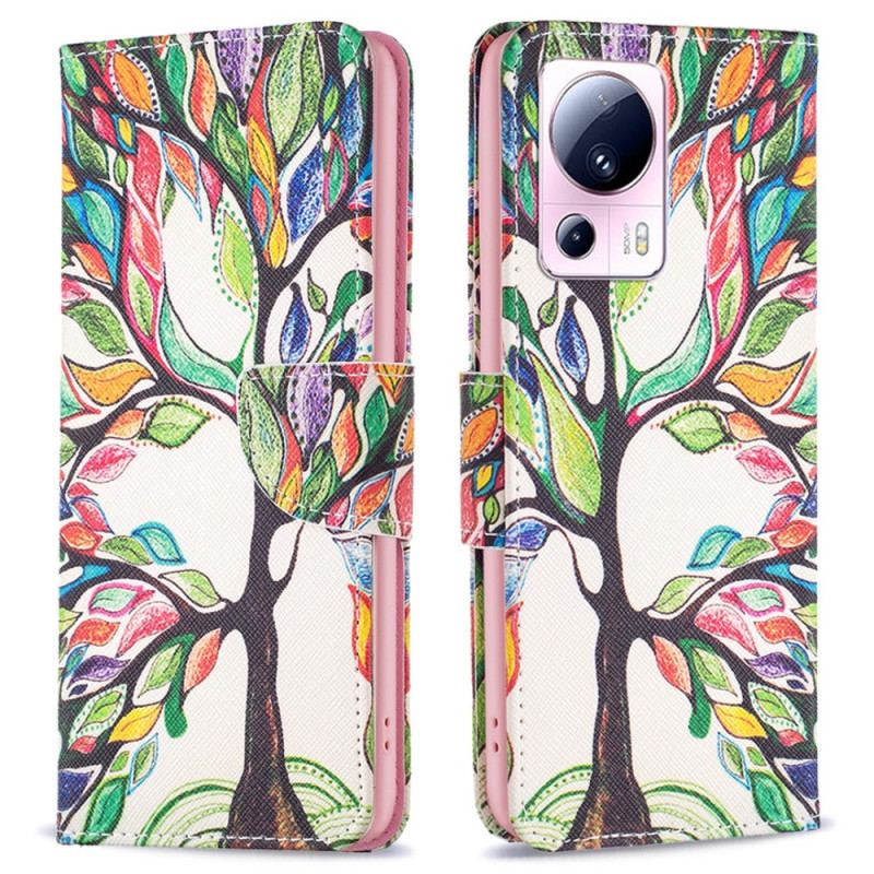 Capa Folio Para Xiaomi 13 Lite Árvore