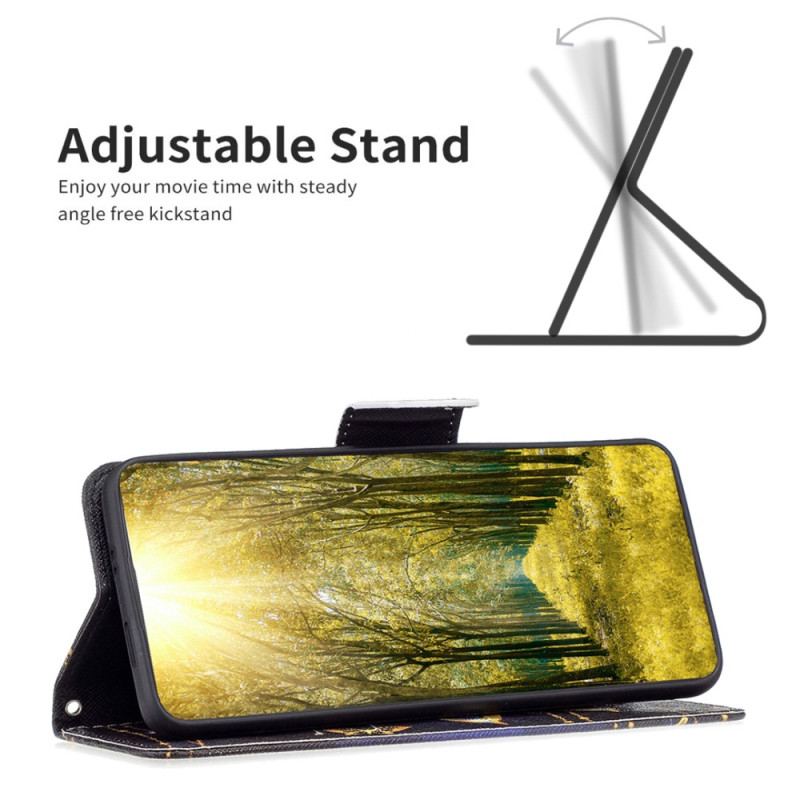 Capa Folio Para Xiaomi 13 Lite Borboletas Douradas