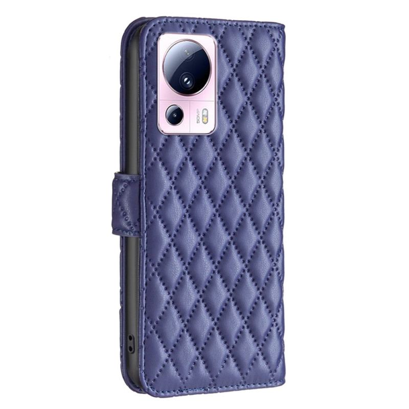 Capa Folio Para Xiaomi 13 Lite Clássico Acolchoado