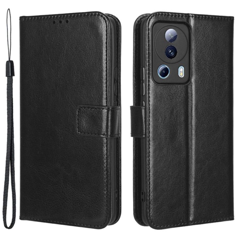 Capa Folio Para Xiaomi 13 Lite De Cordão Pulseira De Couro Falso