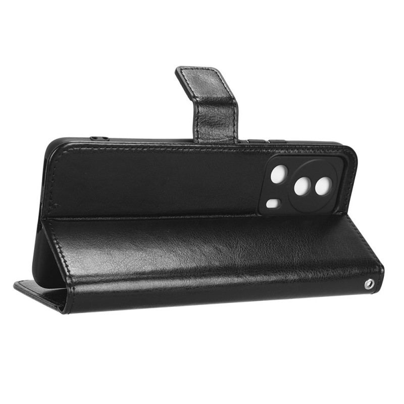 Capa Folio Para Xiaomi 13 Lite De Cordão Pulseira De Couro Falso