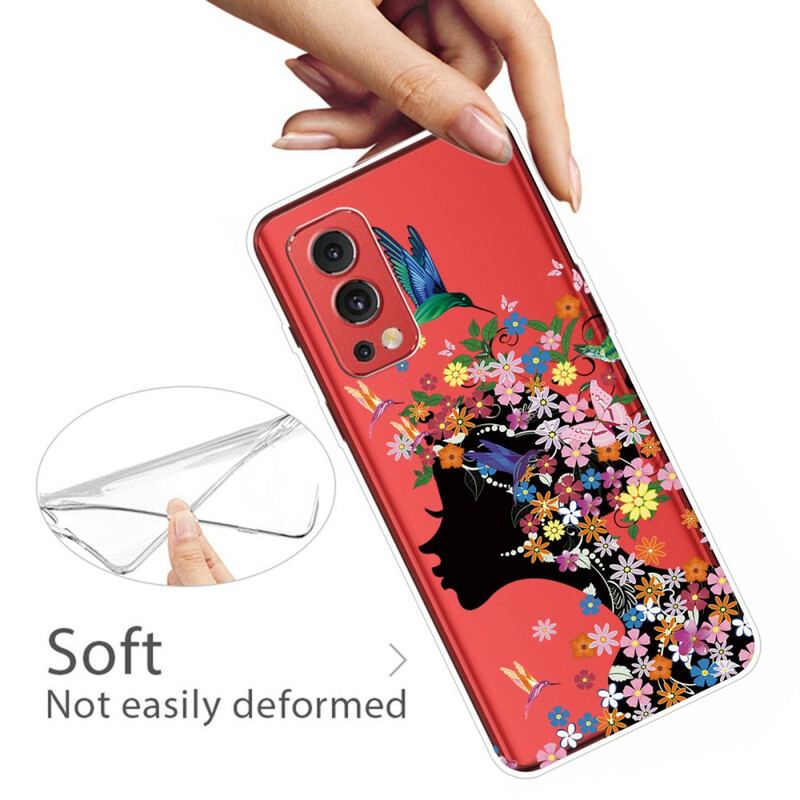 Capa De Celular Para OnePlus Nord 2 5G Cabelo Florido Transparente