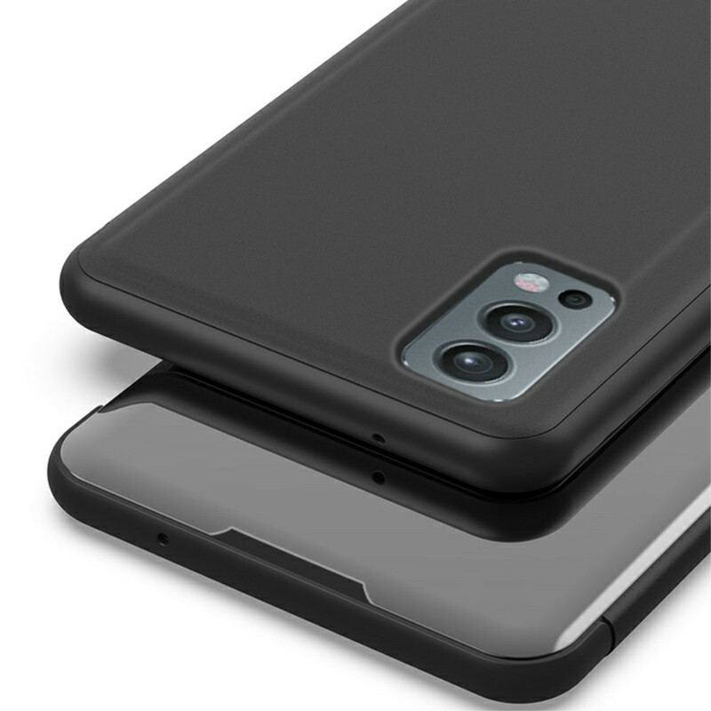 Capa De Celular Para OnePlus Nord 2 5G Espelho E Couro Sintético