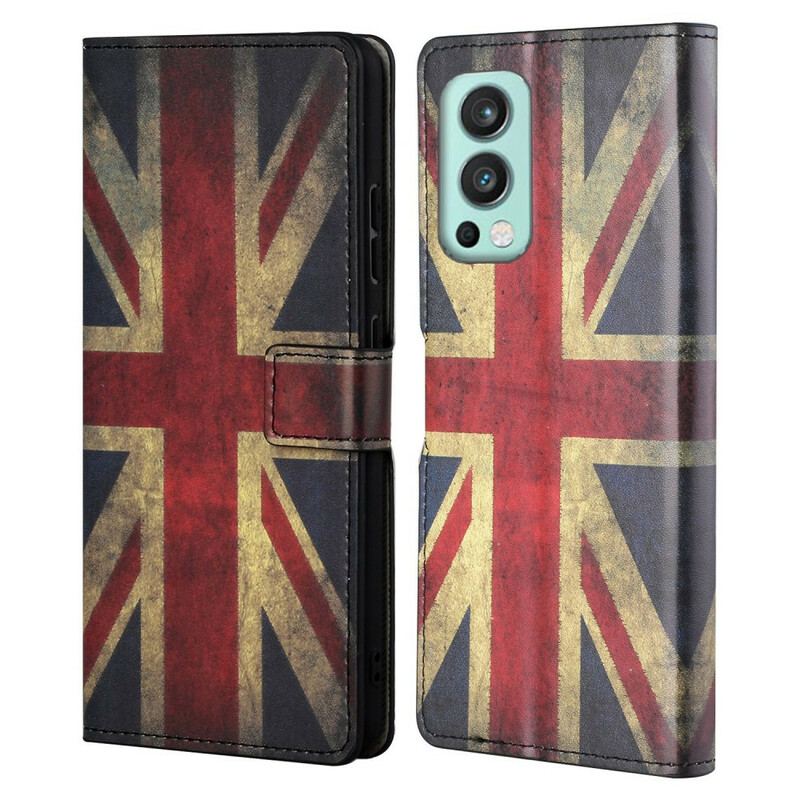 Capa De Couro Para OnePlus Nord 2 5G Bandeira Da Inglaterra