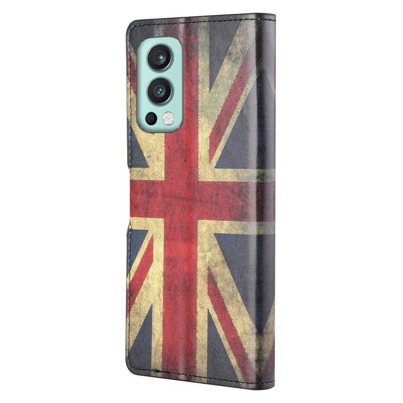 Capa De Couro Para OnePlus Nord 2 5G Bandeira Da Inglaterra