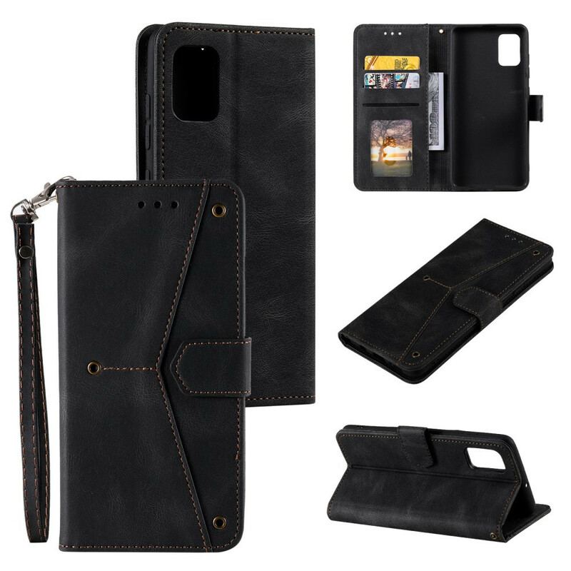 Capa De Couro Para OnePlus Nord 2 5G Costuras Com Toque De Pele