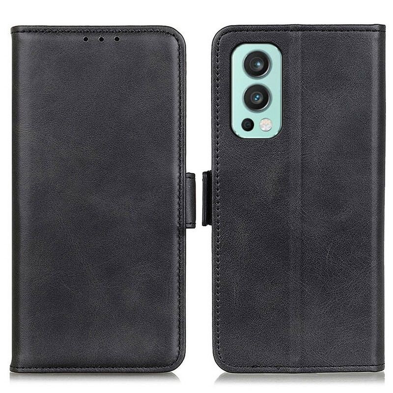 Capa De Couro Para OnePlus Nord 2 5G Flip Aba Dupla