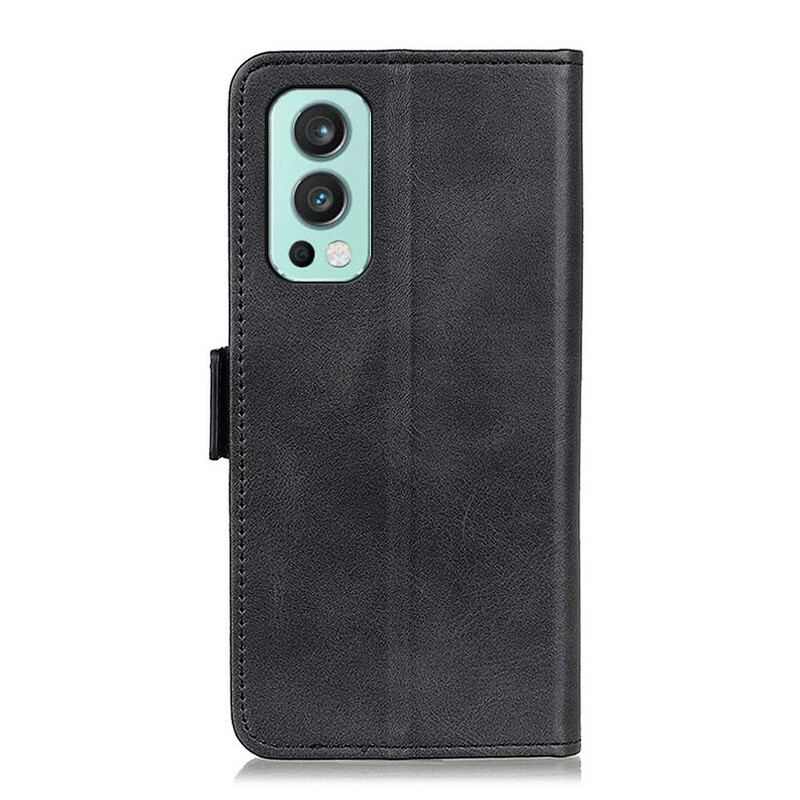 Capa De Couro Para OnePlus Nord 2 5G Flip Aba Dupla