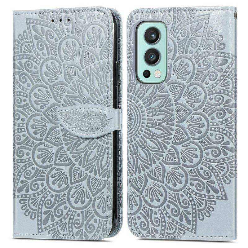 Capa De Couro Para OnePlus Nord 2 5G Folhas Tribais