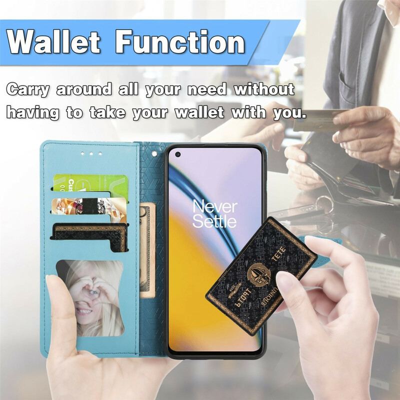 Capa De Couro Para OnePlus Nord 2 5G Folhas Tribais