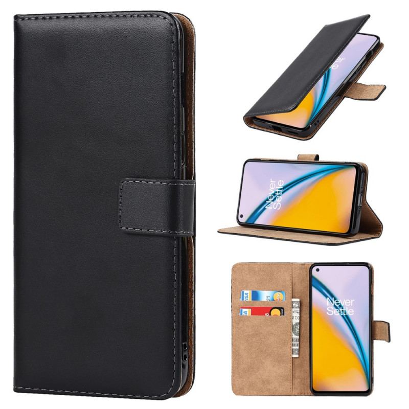 Capa De Couro Para OnePlus Nord 2 5G Couro Legitimo