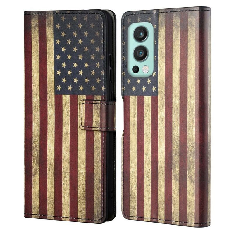 Capa Flip Para OnePlus Nord 2 5G Bandeira Americana