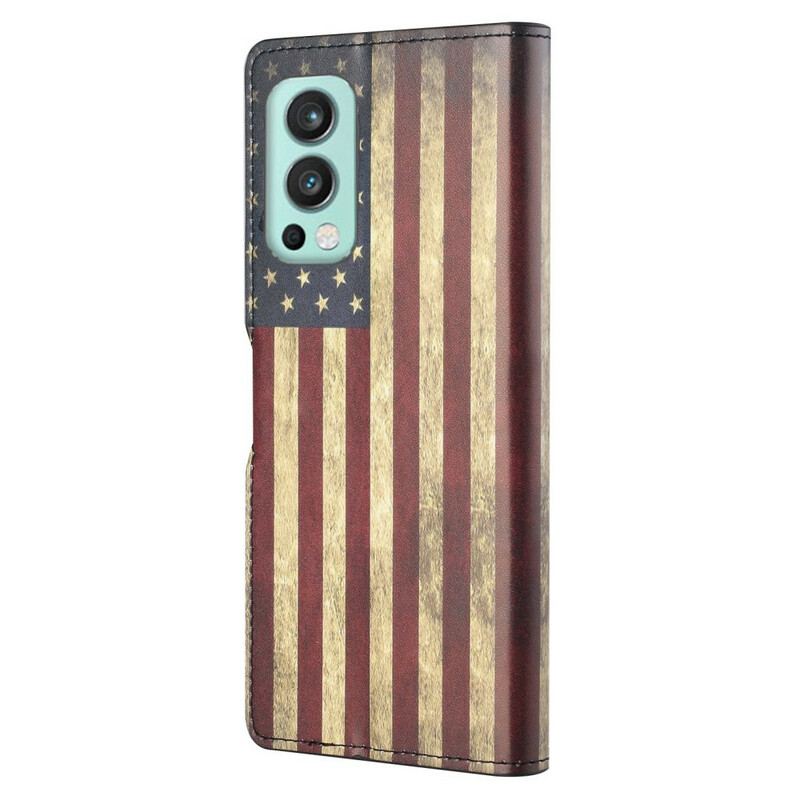 Capa Flip Para OnePlus Nord 2 5G Bandeira Americana