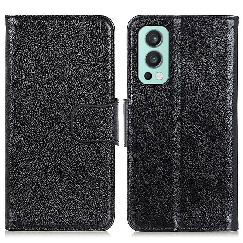 Capa Flip Para OnePlus Nord 2 5G Couro Napa Rachado