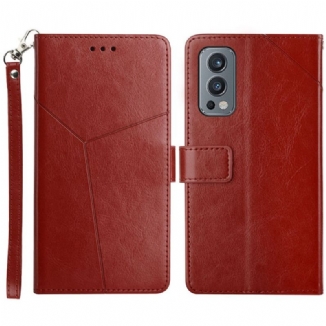 Capa Flip Para OnePlus Nord 2 5G Estilo Couro Geo Y Design