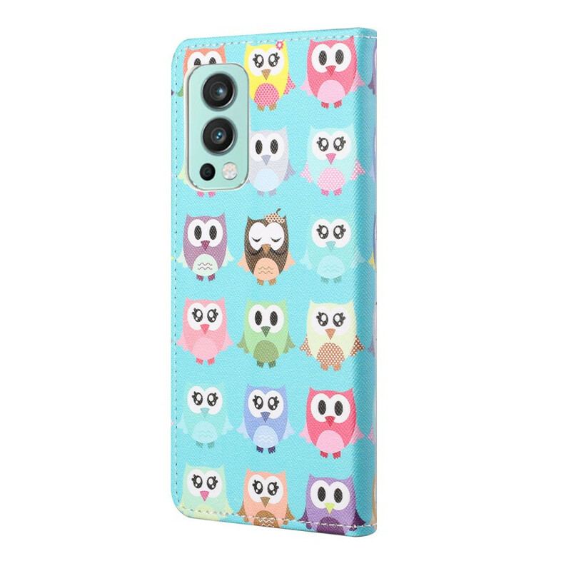 Capa Flip Para OnePlus Nord 2 5G Várias Corujas