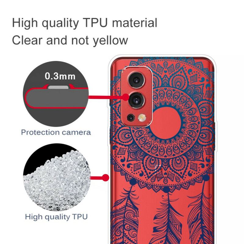 Capa Para OnePlus Nord 2 5G Apanhador De Sonhos Transparente Penas Azuis