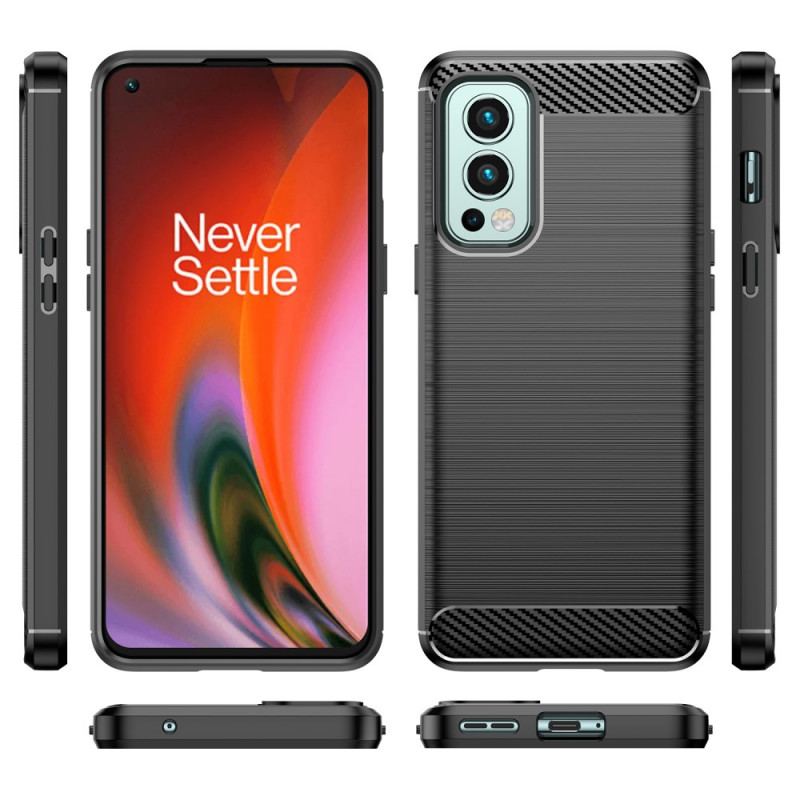 Capa Para OnePlus Nord 2 5G Fibra De Carbono Escovada