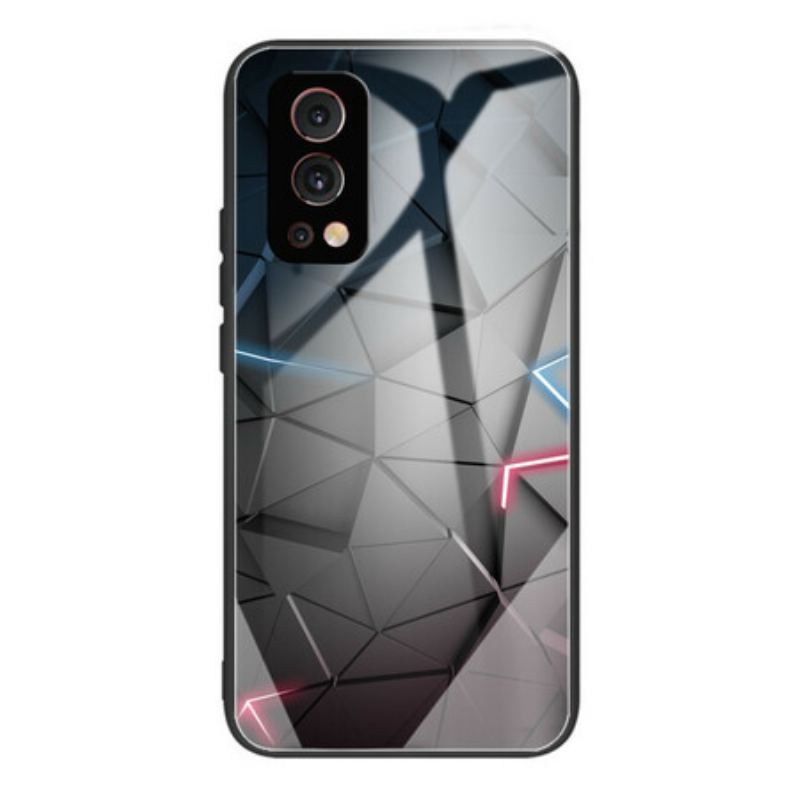 Capa Para OnePlus Nord 2 5G Geometria Do Vidro Temperado