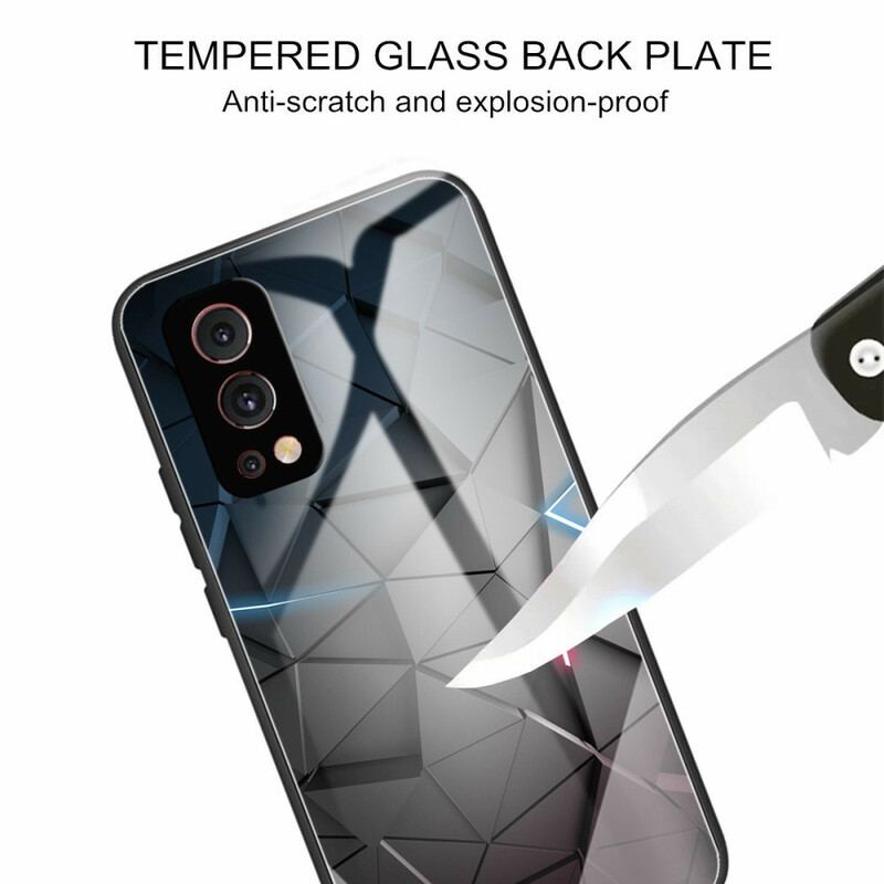 Capa Para OnePlus Nord 2 5G Geometria Do Vidro Temperado